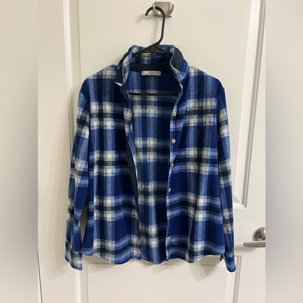 Mens Small Rider by Lee Fleece Blue Plaid Jacket